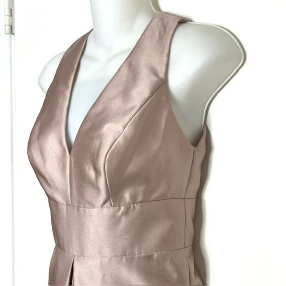 ALFRED SUNG CHAMPAGNE FULL LENGTH DRESS POCKETS SIZE 2 BRIDESMAID MOB MOG - Picture 5 of 12